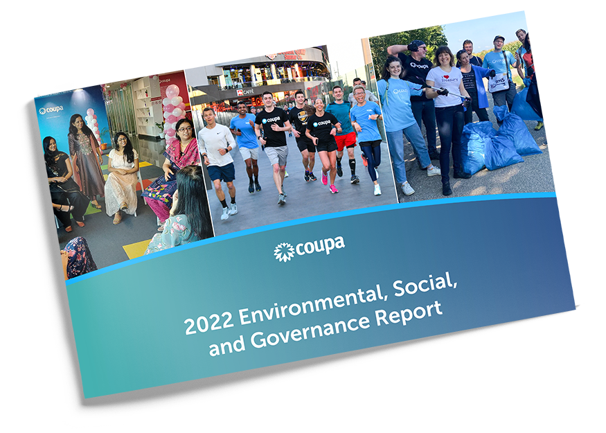 Environmental, Social, and Governance (ESG) Coupa Cloud Platform for